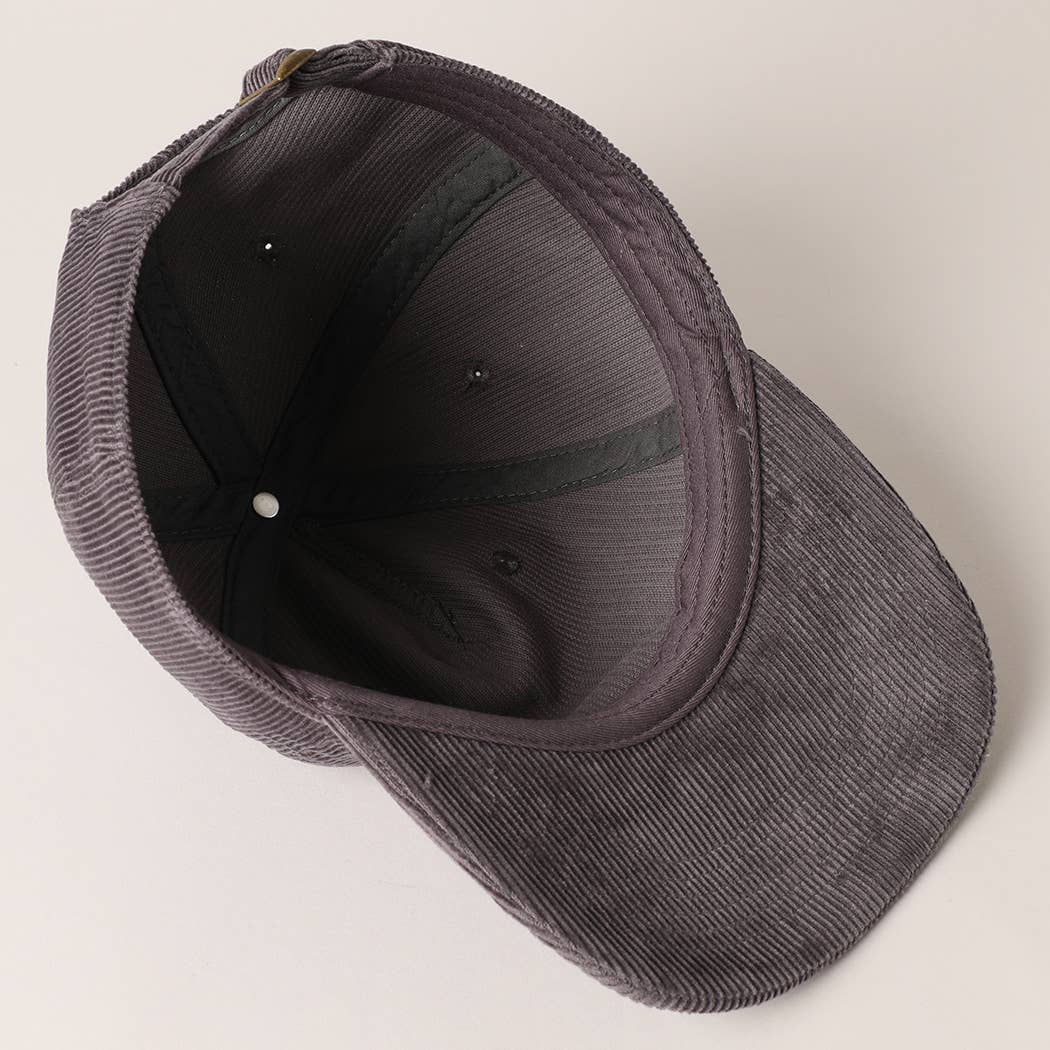 Corduroy Flat Brim hat charcoal