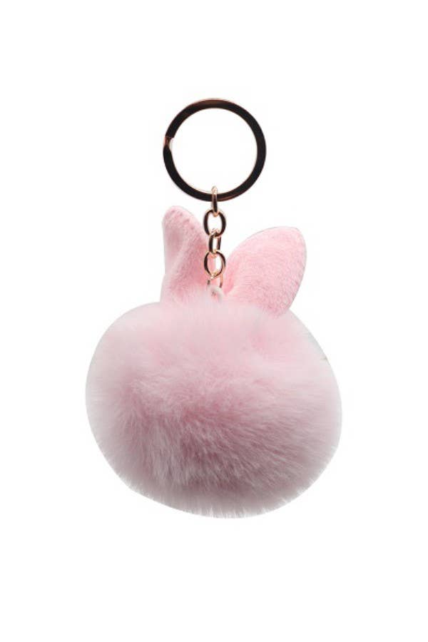 Plush Bow Decor Pom Pom Key Chain