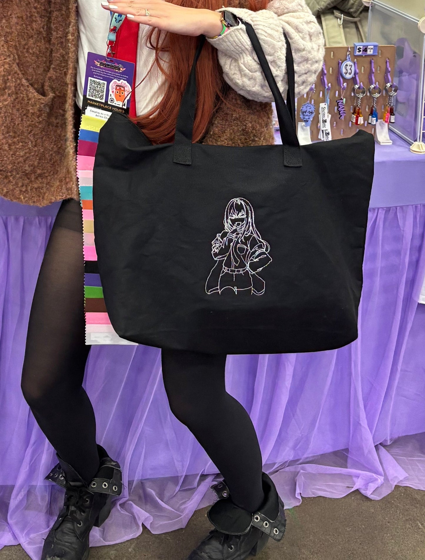 Christina zipper tote - black