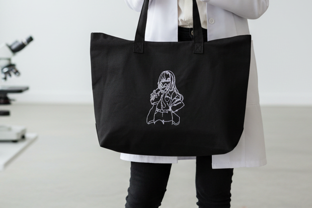 Wide tote Bag with zipper Embroidered Steins Christina