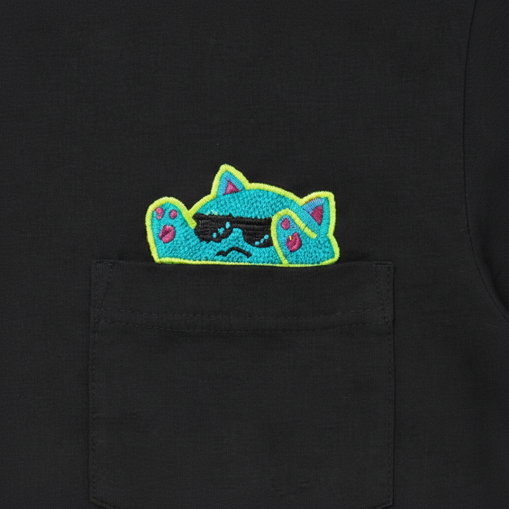 Bongo Kitty 90s shades Short Sleeve Pocket T-Shirt