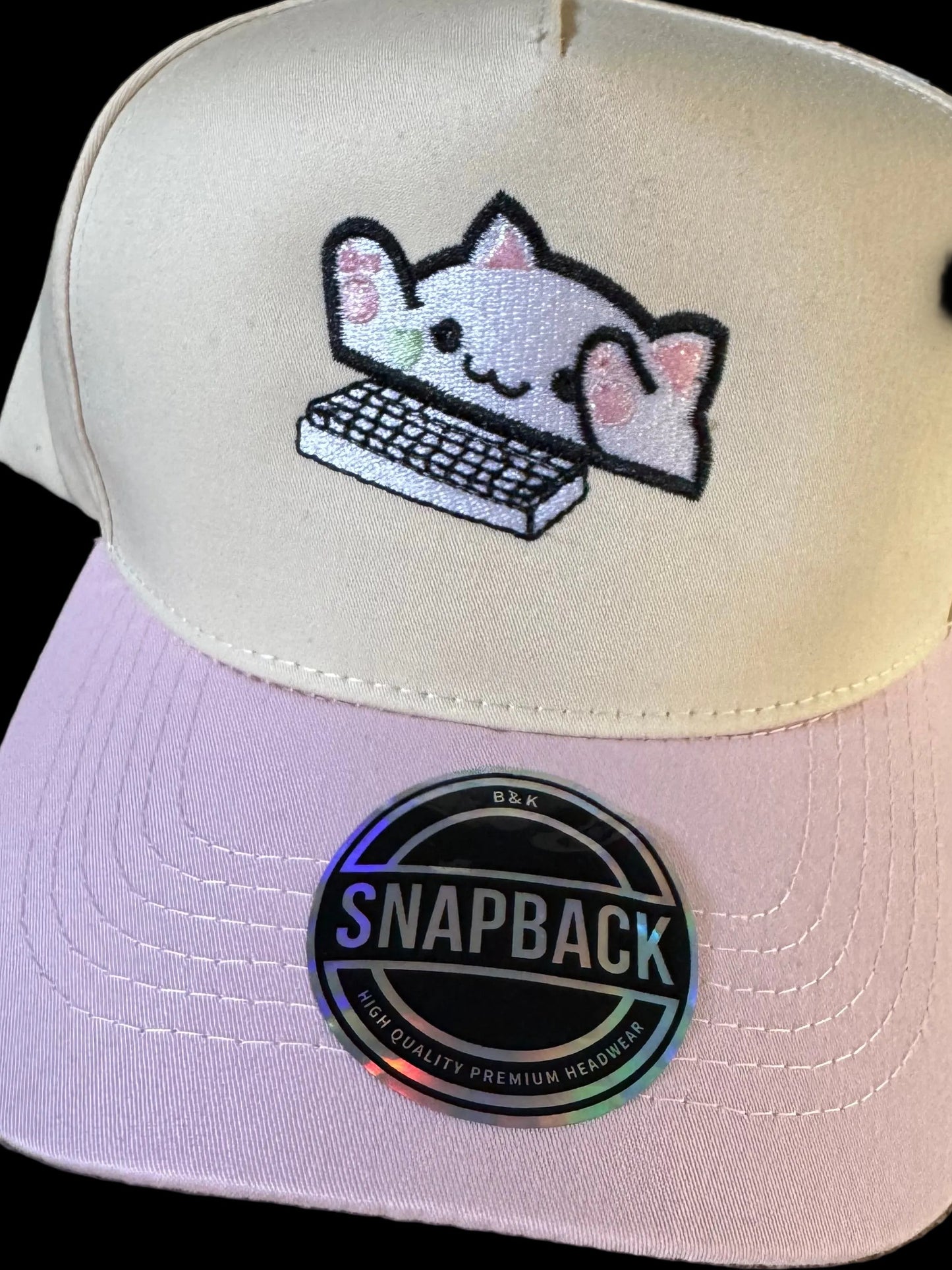 Bongo kitty keyboard Embroidered Snapback hat