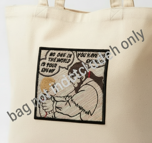 manga panel iron-on patches - medium size