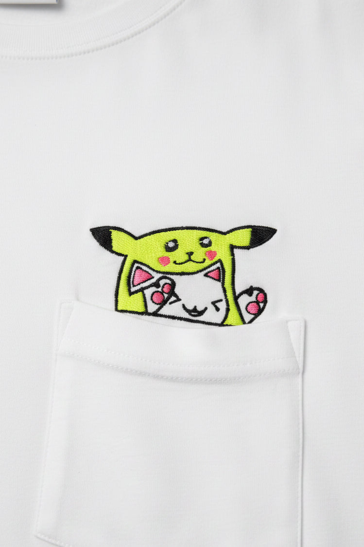 Pika Onesie Bongo Kitty Cat Short Sleeve Pocket T-Shirt