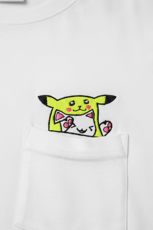Pika Onesie Bongo Kitty Cat Short Sleeve Pocket T-Shirt