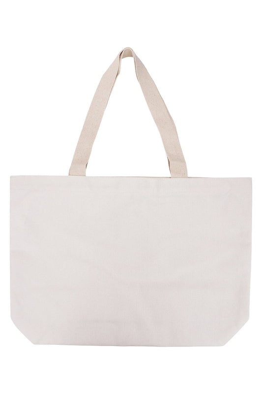 Clair E33 Obscur: Wide Canvas Zipper Natural Tote Bag