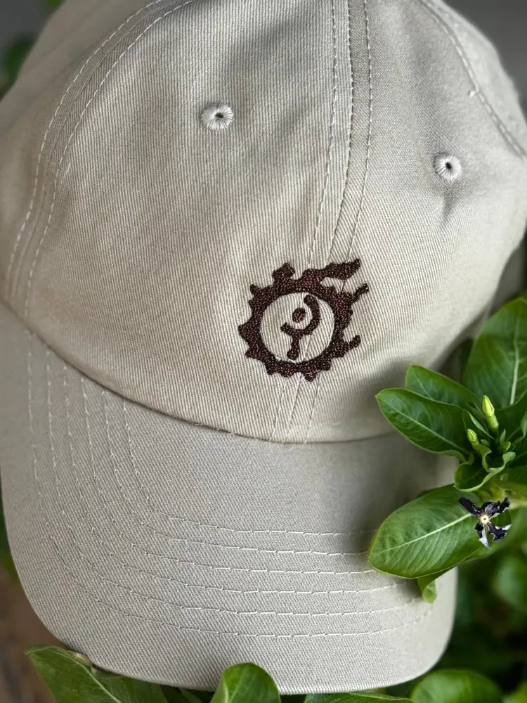 Khaki hat ffxiv WHM job logo MSQ bronze metallic thread