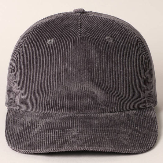 Corduroy Flat Brim hat charcoal